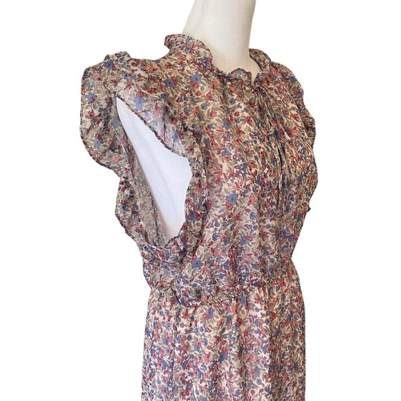 BB DAKOTA by Steve Madden Maxi Dress size M Floral prairie tiered cottage core - Picture 4 of 12